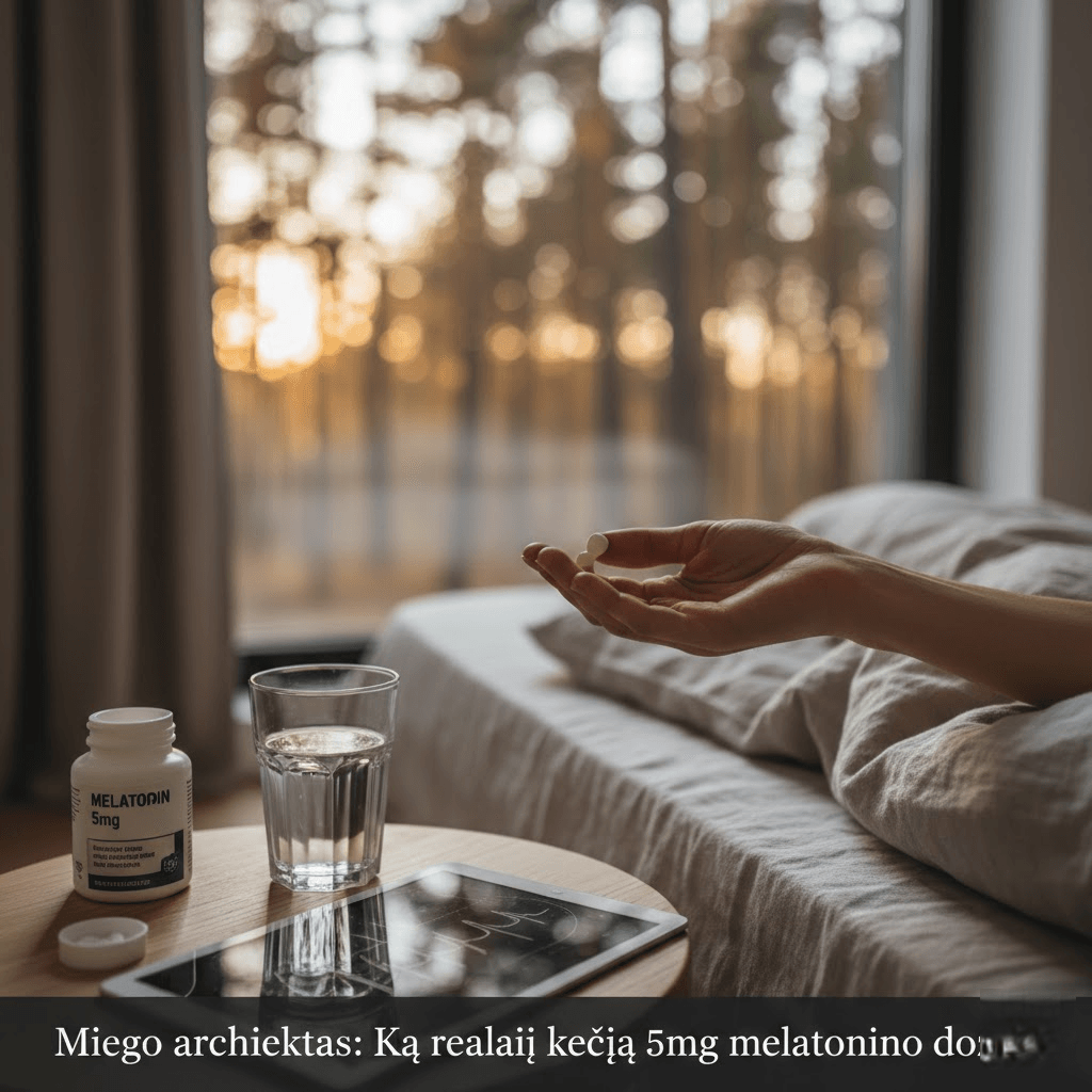 Miego architektas: Ką realiai keičia 5mg melatonino dozė?