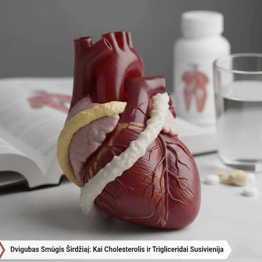 Dvigubas Smūgis Širdžiai: Kai Cholesterolis ir Trigliceridai Susivienija