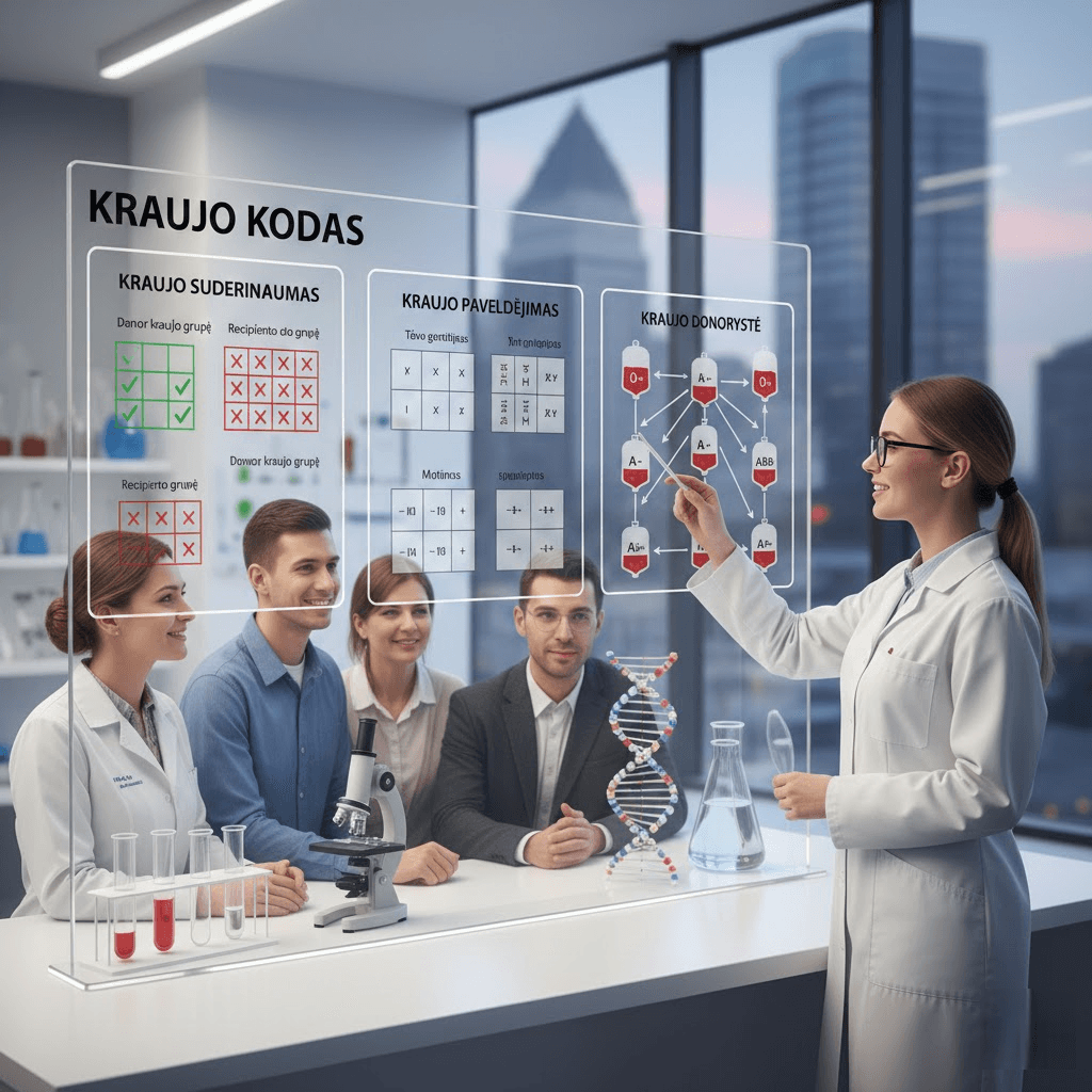 Kraujo kodas: suderinamumo, paveldėjimo ir donorystės lentelės