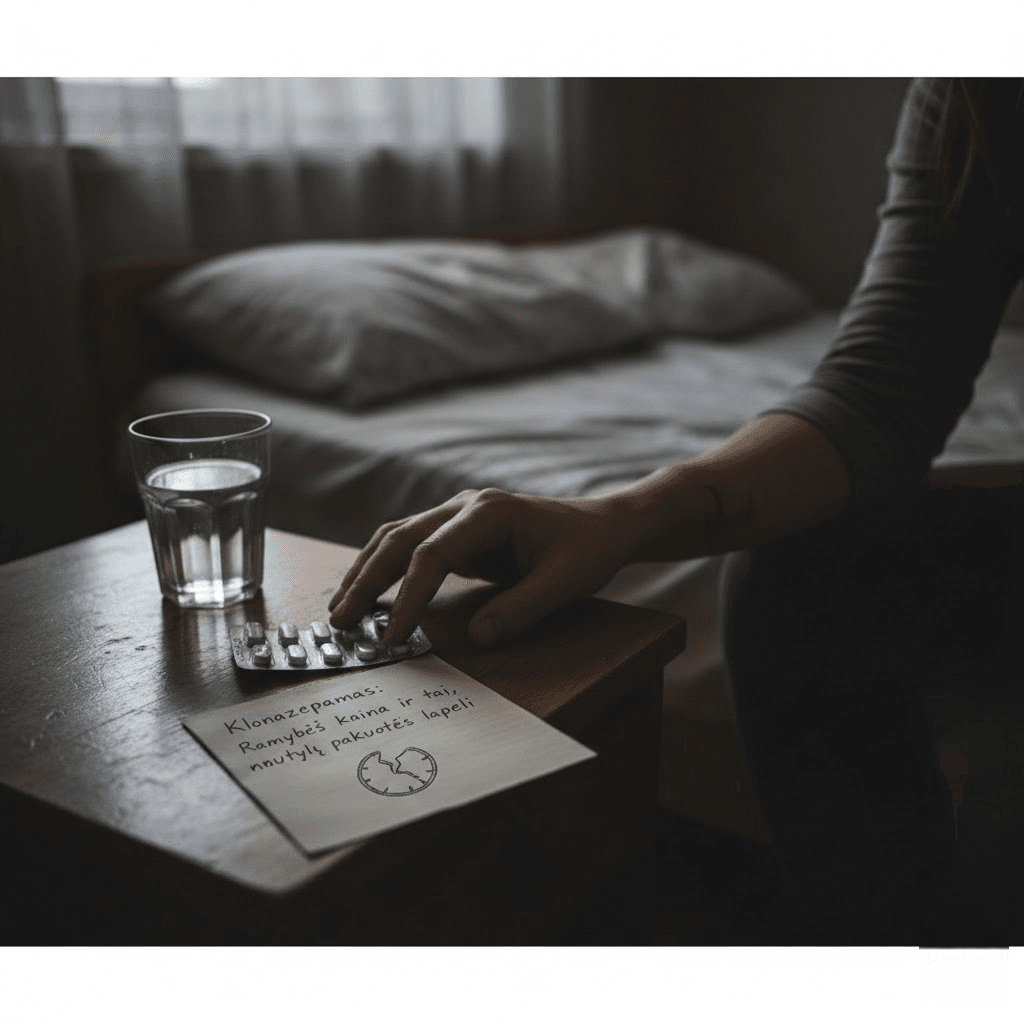 Klonazepamas: Ramybės kaina ir tai, ką nutyli pakuotės lapelis